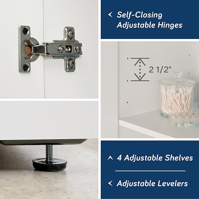 Sauder HomePlus Storage Cabinet/ Pantry cabinets, Soft White finish