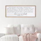 ZZJJHYWGQ Love is Patient Love is Kind Wall Decor 40"X15" Corinthians 13 Large Bible Verse Quote Sign for Above Bed Hanging Wood Framed Wall Art (Wood