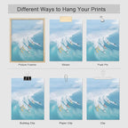 SIGNWIN Adhesive Canvas Poster Surfing Surfboard Aerial View Ocean Nautical Landscape Nature Wilderness Photography Modern Art Decorative Zen Relax/Calm Multicolor for Bedroom - 12"x16"x4