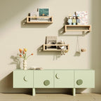 Upgraded Thick Floating Shelves - Multi-Use Wall-Mounted Bookshelves for Kids and Nursery, Ideal for Books, Toys, Spice Rack, Decor - NaturalWood