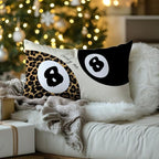 Trendy Leopard Lucky 8 Ball Pillow Covers 20x12, Cheetah Leopard Print Room Decor, Funky Preppy Leopard and Black Billiards Decorative Throw Pillow Covers for Girls Dorm Apartment