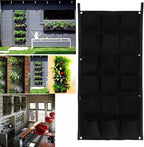 Ogrmar 18 Pockets Vertical Wall Garden Planter Plant Grow Bag for Flower Vegetable for Indoor/Outdoor (18 Pockets, Black)