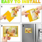 Yellow Magnetic Picture Frame 4X6 for Refrigerator 10 Pack,Photo Magnets Sleeves
