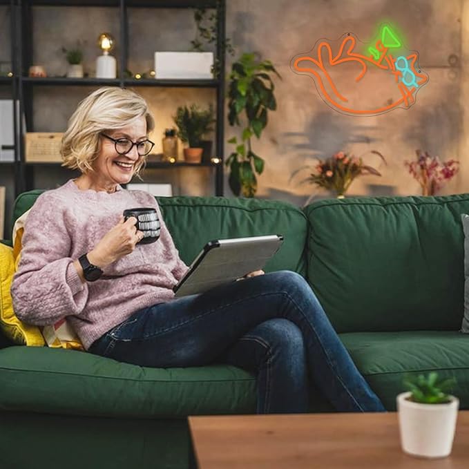 Cat Martini Neon Sign for Wall Decor Bar Neon Light Red Cat with Glasses Drink Beer LED Sign Dimmiable LED Neon Light Sign for Bar Kidsroom Business Bedroom Game Room