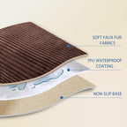 HAOMAIJIA Waterproof Couch Cover for Dogs Washable,Faux Fur Pet Couch Covers for Sofa,Soft Dog Bed Cover Non-Slip Couch Covers for 3 Cushion Couch Sofa Pet Friendly (Brown, 23" x 23" 2 Pack)