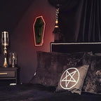 Kavaas Neon Coffin Mirror 16.9" x 9.6", Gothic LED Light Mirror Sign for Gothic Room Decor, Living Room, Bedroom, Bar - Best Gifts for Goth Lovers, Halloween Neon Signs Wall Art, Christmas