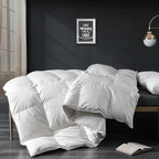 APSMILE California King Size Down Feather Fibers Heavyweight Duvet Insert - Thick Comforter with 100% Cotton Cover, Fluffy Fill-Power Winter Bedding for Cold Weather (104 x 96 inches, Ivory White)