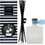 LOVSPA Reed Diffuser Set, Aloe & Soft Linen Scented Oil Diffuser with Sticks, Home Fragrance Accessories for Bathroom Shelf Decor, Aroma Diffusers for Home or Office Desk, USA Made
