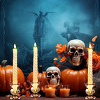 Foaincore 60 Pcs Candlestick Holders Bulk 2.5 Inch Taper Candle Holder for Table Centerpiece Thick Glass Ritual Candle Stand for Wedding Christmas Valentines Festival Party Decorations(Gold)