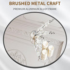 BEAUTYPEAK 40 Inch Round Mirror, Metal Frame Circle Mirror, Wall Mounted for Entryway, Bathroom, Vanity, Living Room, Black