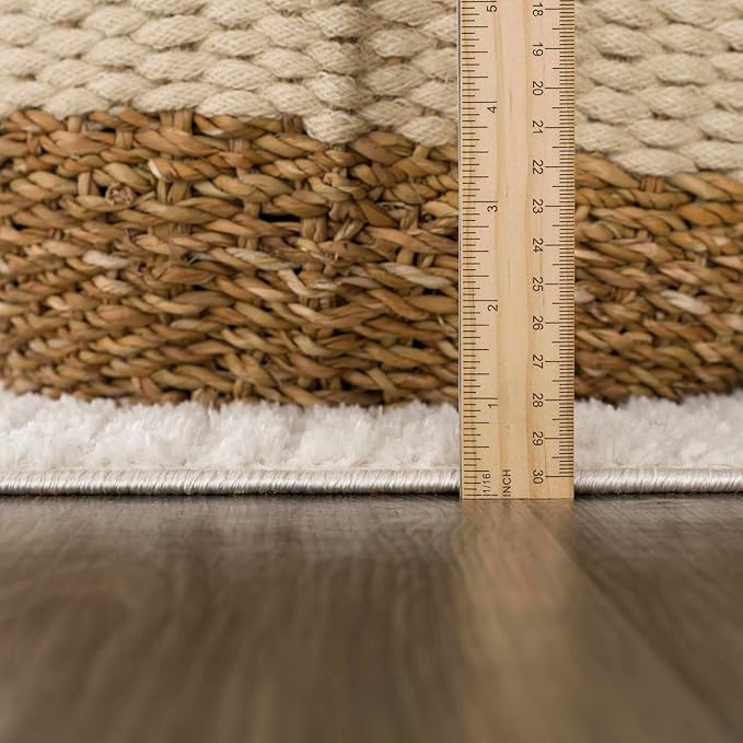 BoutiqueRugs Keita Ivory Mosaic Area Rug - Bone - 6'7" x 9'