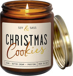Christmas Cookie Candle, Cookie Candle – ‘Christmas Cookies’ Soy Candles, w/Sugar, Butter & Vanilla - Infused with Essential Oils I Christmas Candles I 9oz, 50Hr, Made in USA