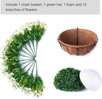 Ivydale Artificial Fake Hanging Flowers Plants Baskets for Outdoor Spring Summer Decoration, Faux Silk White Morning Glory Look Real UV Resistant for Outside Porch Patio Balcony Yard Front Door Garden