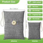 Charcoal bags Odor Absorber Activated Bamboo Charcoal Air Purifying Bag for Home Odor Eliminator Car Air Freshener for Closet Deodorizer Shoe Room Basement Litter Box Pet safe Bag 15Packs×100g