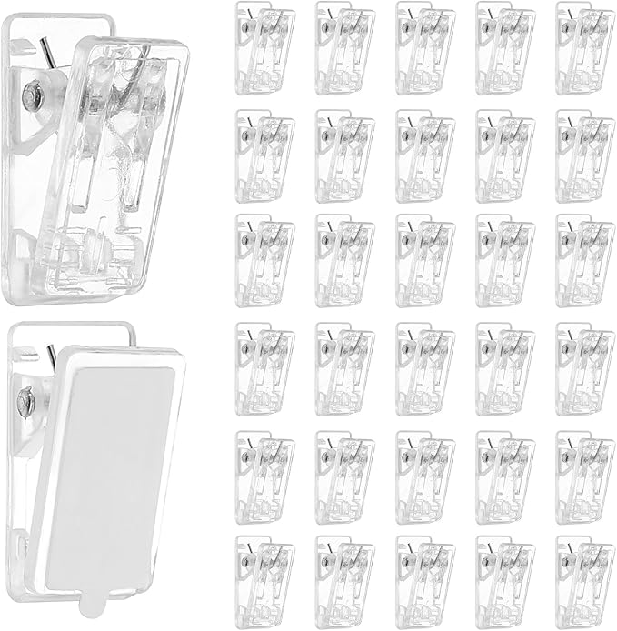 30 Pieces Self Adhesive Clips, Tapestry Wall Hanging Clips, Plastic Hanging Spring Clips Wall Clips Light Clips Photo Clips Poster Clips for Office Home Poster Photo Flag Decorations, Clear