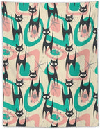 ICMOLYYENLO Boho Medieval Cat Tapestry, Abstract Atomic Starburst Geometric Aesthetic Art Wall Hanging For Bedroom Living Room Dormitory 30x40 Inches