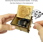 Youtang Music Box Engraved Wooden Gifts Mini Musical Box Play Dreaming for Birthday/Anniversary/Valentine's Day/Christmas (Hand Crank, Brown)