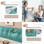 Large Triangular Headboard Pillows Long Backrest Positioning Support Bolster Cushion for Daybed Fluffy Quality Plush Body Wedge Pillow with Removable Cover(Light blue-Full-54x8x20in)