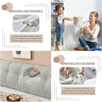 Large Triangular Headboard Pillows Long Backrest Positioning Support Bolster Cushion for Daybed Fluffy Quality Plush Body Wedge Pillow with Removable Cover(Dark grey-Queen-59x8x20in)