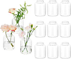 Glasseam Bud vases Set of 12: Glass Vases for Centerpieces Modern Small Vases for Home Table Shelf Wedding Party Decoration - Clear Vase for Flowers Stem Roses Tuilps Cuttings