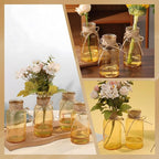 Gold Vases for Centerpieces Set of 6, Mason Jars Boho Cylinder Bud Vases in Bulk, for Weddings Parties Vintage Home Decor