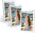 5x7 Inches Picture Frame, Magnetic Acrylic Clear Photo Frame with Stand for Tabletop Display (3 Pack)
