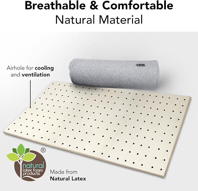 Ultra Thin Pillow 1 inch Thickness - Foldable, Rollable, Stackable - Made from Natural Latex - Low Profile, Super Flat (Firm, Pink Petal)