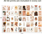 Y2K BOO Boho Wall Collage Kit - 50 Pictures for Room Aesthetic, Perfect Decor for Teen Girls and Dorms, Posters and Prints for Bedrooms and Living Spaces