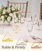 36 Pcs Triangle Table Number Holders - Rust-Resistant Metal Place Card Stands for Weddings, Office & Home Decor(Multicolor)