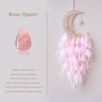 Moon Dreamcatcher Pink Crystal Tree Life Dream Catchers - Girls Children's Sweet Dreams Gift