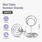 Table Number Holders 20Pcs - 2 Inch Mini Place Card Holder Short Table Number Stands for Wedding Party Graduation Reception Restaurant Home Centerpiece Decorations Office Memo (Silver)