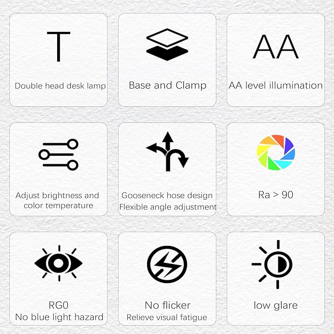 Double Head LED Desk Lamp with Remote Control for Home Office 24W Brightest Computer Desk Light for Workbench Drafting Architect Study Reading with Clamp and Base