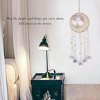 Green Quartz Gemstone Dream Catcher Tree of Life Chakra Dream Catchers with Healing Crystal Stones Handmade Dreamcatcher Sun Catcher Wall Decor for Boys Girls,Bedroom,Wedding,Garden,Bless Gift