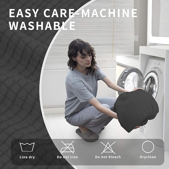 Easy-Going 4 Pieces Oversized Recliner Stretch Sofa Slipcover Sofa Cover Furniture Protector Couch Soft with Elastic Bottom Polyester Spandex Jacquard Fabric Small Checks Dark Gray,X-Large