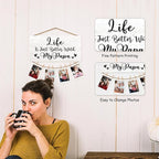 Papa Gifts Picture Frame Photo Holder for Wall, Fathers Day Papa Gift for Pop Grandpa, Thank You Grandfather Poppy Gifts from Granddaughter Grandson Hanging Photo Display