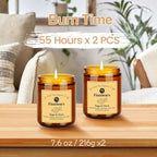 Sage & Citrus Scented Candle Set 2 Pack – Natural Soy Wax Hand-Poured – 60 Hour Long Lasting Burn – Relax and Relieve Stress – Premium Aromatherapy Candle for Home Decor, Gifts