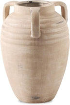 Ceramic Flower Vase Home Decor - Farmhouse Flower Vases Rustic Vintage Style Aesthetic Modern for Table Living Room Kitchen Bedroom Decoration House Desk Decorative Accessories Gift (Clay)