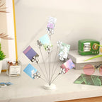 Tandefio Photo Tree Holder Clip, 8 Branch Money Family Tree Gift Card Holder with Clips Picture Frame Stand for Memo Paper Note Wedding Photo Display Office Decor(White)