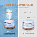 Oil Diffuser, 500ml Essential Oil Diffusers with 2 Mist Mode 4 Timers＆7 Ambient Light Waterless Auto Off, Diffusers Large Room Home Office