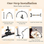 Half Moon Light for Nail Desk: 29" Foldable Half Moon Nail Desk Lamp with Phone Holder for Beginner - Arch Tech Light with 3 Color Modes & 10 Brightness for Manicure Salon (Black Diamond, Large)