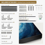 SIGNWIN 36"x60" Extra Large Framed Wall Art Spiral Galaxy Vivid Blue and Yellow Cosmic Space Illustration for Home Living Room Bedroom Decor (Frame Assembly Required)