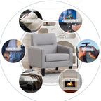 Accent Chairs Set of 2, Mid Century Modern Living Room Chairs Comfy Reading Chair with Upholstered Cushion Relax Armchair for Bedroom Apartment,Office,Light Grey