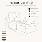 35.82” Accent Chair with Ottoman Upholstered Living Room Chairs for Reading Chair with Chaise Lounge Chairs Indoor, Comfortable Armchair for Bedroom (Brown, 35.82")