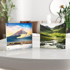 5x5 Acrylic Picture Frame 3 Pack, Clear Freestanding Double Sided Frameless Magnetic Photo Frames, Desktop Display Decor Gift