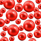 300Pcs Vase Filler Red No Hole Faux Pearl Beads for Vase Filling Decorations, Candle Centerpieces, Wedding Centerpieces, Home Party Decor (8/14/20mm)