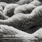 EVERGRACE Ultra Soft Luxury Fluffy Ridgeline Faux Rabbit Fur Throw Blanket, Thick Warm Bubble Throw for Bed, Cozy Plush Reversible Blankets for Couch, Chair, Sofa, Grey, 60x80 Inches, 870 GSM