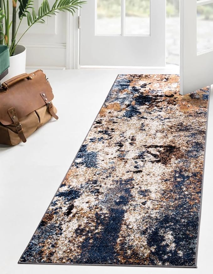 Keen Home Design Area Runner Rugs - 2x12 Non-Shedding, Abstract Runner for Kitchen, Living Room, Bedroom, Dining Room, Entryway - Size: 2'8" x 11'11", Multi