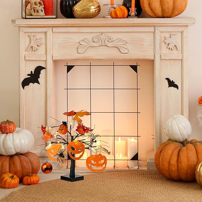 Mudder Money Holder Tree Present Card Holder with 12 Clear Clips LED Birch Twig Lights Tabletop Display Tree for Christmas, Valentines, Memo, Photo, Wedding(Fresh Style,Black, Warm White)