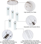 Pendant Lights Kitchen Island Kitchen Lights Modern Bubble Pendant Ceiling Light Fixture for, Dining Room, and Restaurant - 40W Integrated LED Hanging Light Dimmable. (5-Light)…