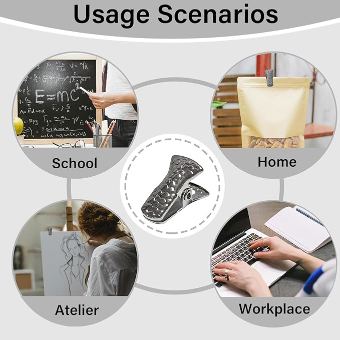 35 Pack Mini Metal Alligator Clips for Crafts Non-Slip Silicone-Coated Retro DIY Badge Small Spring Clips (Black)